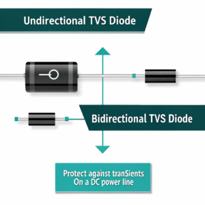 Unidirectional vs Bidirectional TVS diode symbols