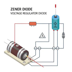 Circuit diagram highlighting a Zener diode as a voltage regulator